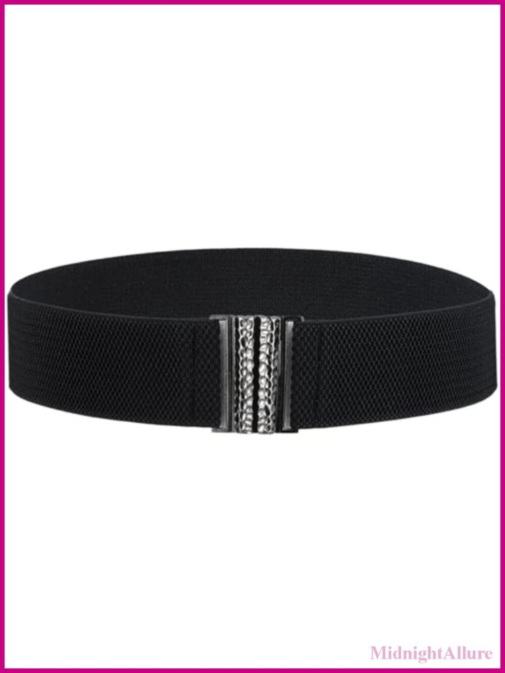 Women's Wide Elastic Cinch Waist Belt Stretch Polyester Zinc Alloy Buckle